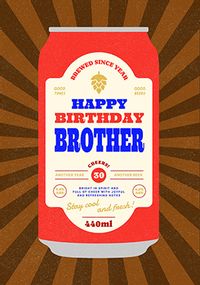 Tap to view Beer Can Birthday Card for Brother