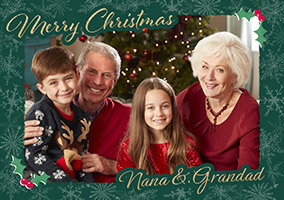 Merry Christmas Nana and Grandad Landscape Photo Card