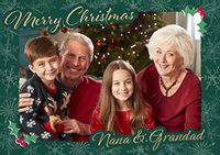 Tap to view Merry Christmas Nana and Grandad Landscape Photo Card