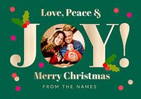 Tap to view Love Peace Joy Christmas Photo Card