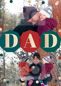 Tap to view Dad 2 Photo personalised Christmas Card