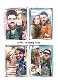 Tap to view Wishy Washy Four Photo Birthday Card