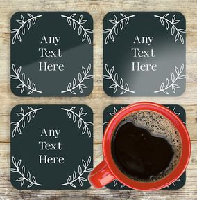 Wild Leaves Personalised Coaster