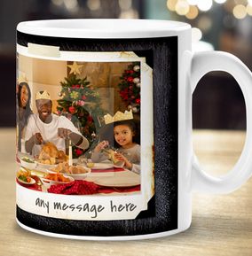 Christmas 2 Photo Chalk Personalised Mug